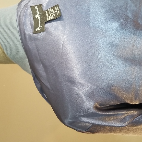 100% pure silk in gorgeous sterling blue jacket bomber large. Mercer & Madison - Picture 10 of 10